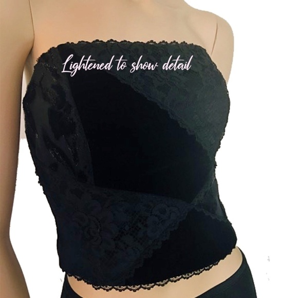ABS Evening Plush Velvet & Lace Boned Corset Bustier Top Dress Allen Schwarch - Picture 1 of 10
